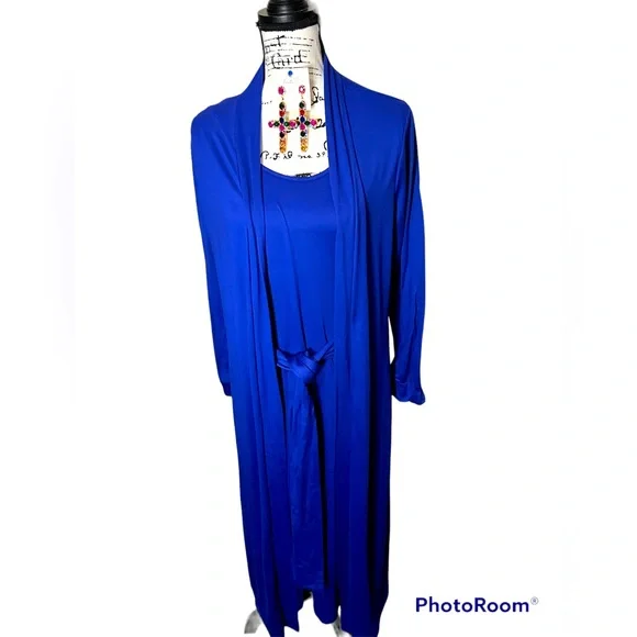 chinese dress ladies Women's Plus Size 2 Piece Tank Midi Dress and Cardigan Set